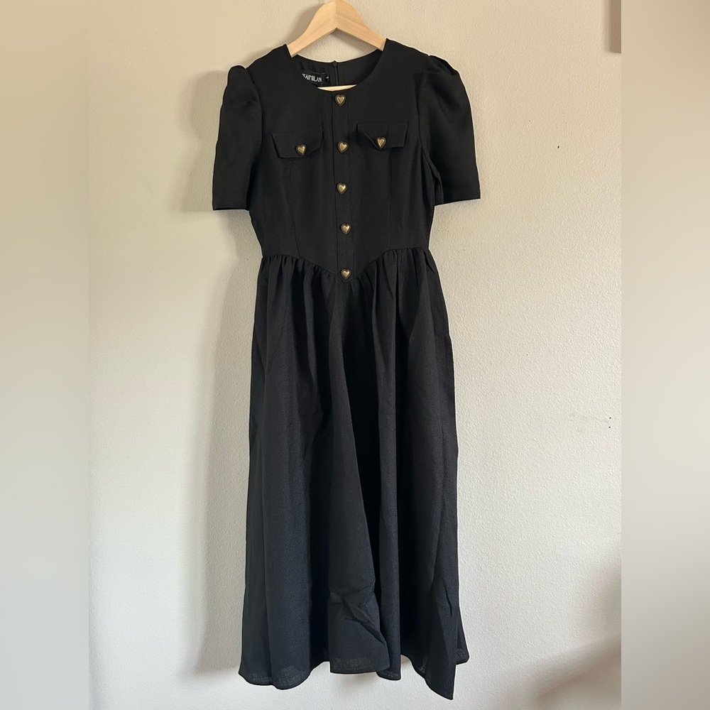 Kaimilan  Black Midi Dress size 6 NWT‎